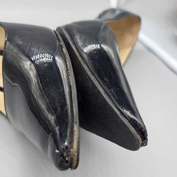 Jimmy Choo Black Patent Leather Pointed Toe Pumps - Picture 16 of 16